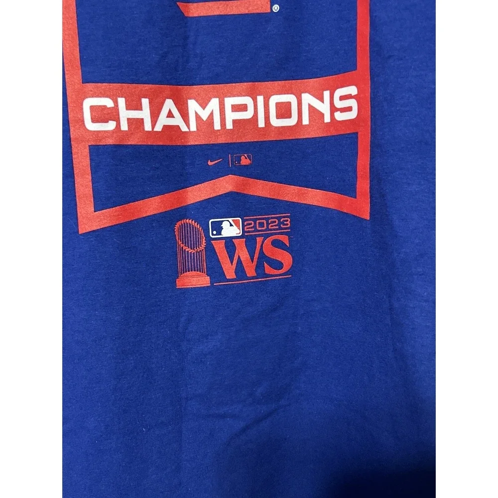 Nike Texas Rangers 2023 World Series Champions Locker Room Shirt Large